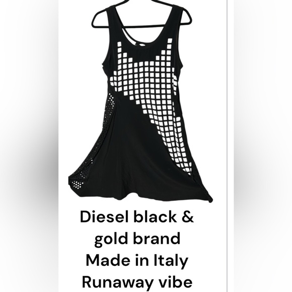 Diesel Runway dress ,S, polka dots,cut outs,mesh, mine is lined ,event EC,Italy - Picture 1 of 16